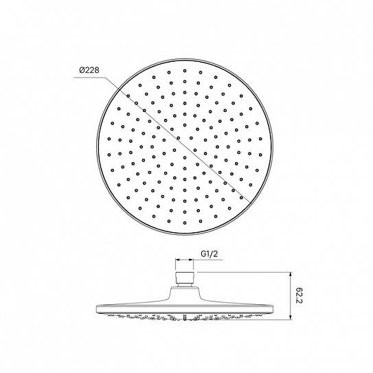 Верхняя душевая насадка круглая Iddis Optima Home OPH22CRi64