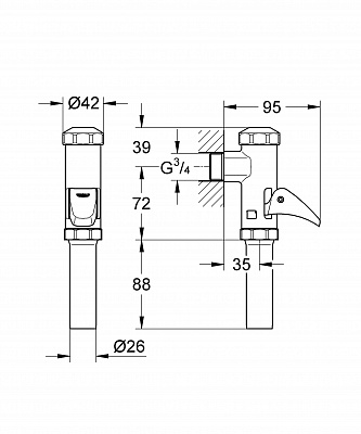 Смывное устройство GROHE Rondo 37141000