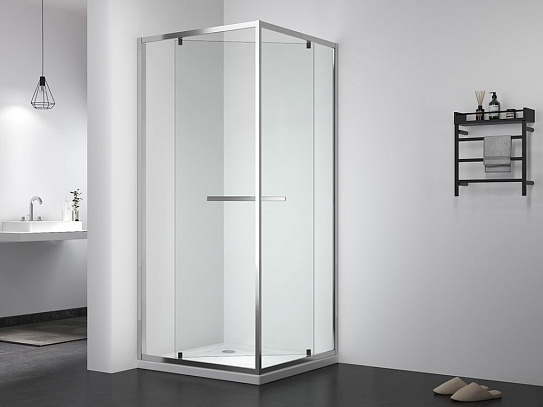 Душевое ограждение 90х90 MONTEREY EX-508 квадрат хром прозрачное стекло 6мм (Side Sliding)