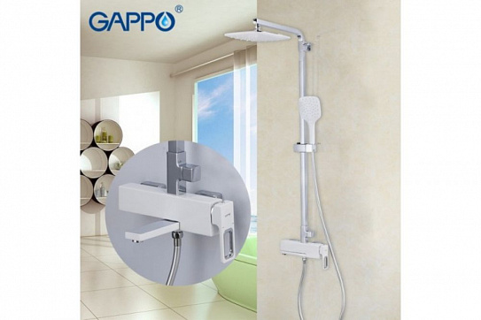 Душевая система с тропическим душем Gappo G2417-8 цвет белый
