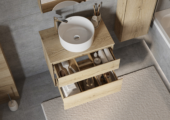 Тумба под накладную раковину Aquaton Либерти 75 дуб эльвезия 1A279501LYC70