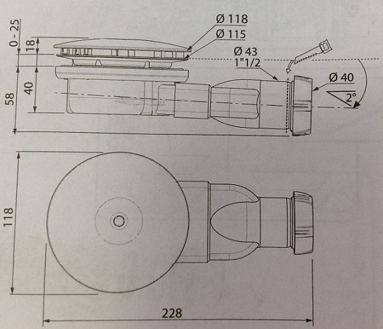 Слив для душевого поддона BAS сЛ00002