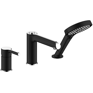 Смеситель на борт ванны черный матовый Gappo G03-6 G1103-6