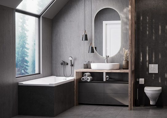 Раковина накладная 62 Santek Одри Round 62х42 1WH501710 с полочкой и отверстием под смеситель