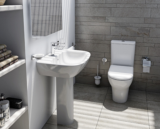 Напольный безободковый унитаз 3/6л, сиденье Vitra Zentrum 9824B003-7219