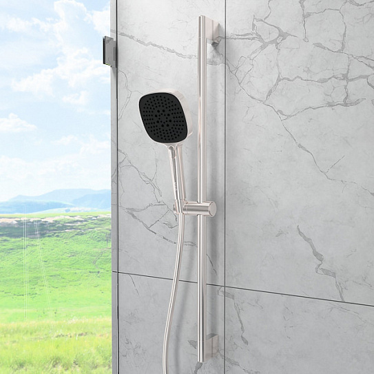 Душевой гарнитур 3 режима Vitra Core Square A4591734EXP брашированный никель