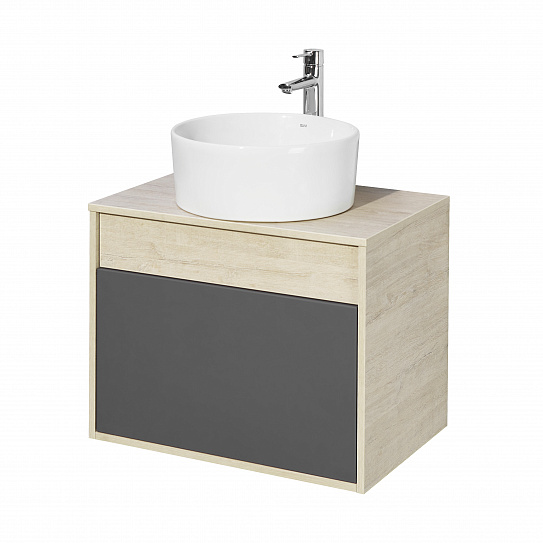 Тумба под накладную раковину Aquaton Лофт Урбан 65 серый графит, дуб орегон 1A254001LQX60