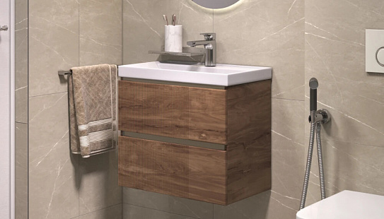Тумба навесная под раковину Mondi 600-0-2 Velvex Madera Classica Slim