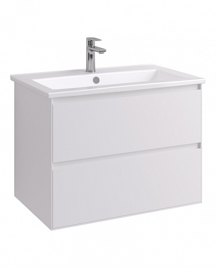 Тумба под раковину Люмин 75 белый матовый (рак.161073 в комплект не входит) AQUATON 1A294001A52B0