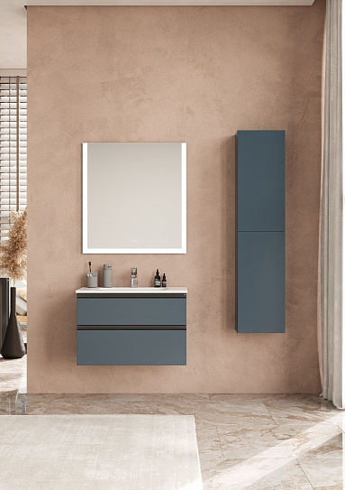 Тумба под раковину Roca Domi 80 2 ящика синий матовый ZRU9307868