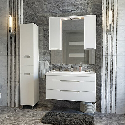 Тумба подвесная с раковиной MIRSANT Soho Quadro 100/2 УТ000082606