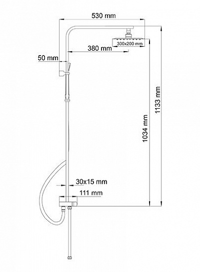 Душевой комплект, 113х53 см WasserKRAFT A042