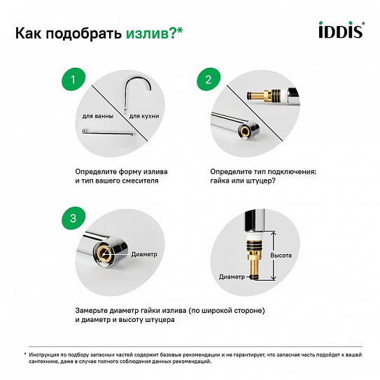 Излив для смесителя 20 см Iddis 995F20C2SM Optima Home