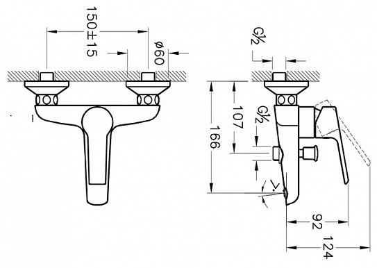 Смеситель для ванны Vitra Axe S A41070EXP латунь