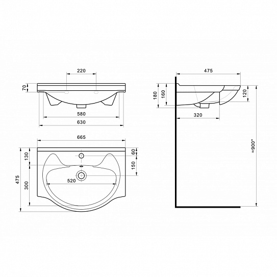 Раковина мебельная Santek Байкал 65 1WH109651