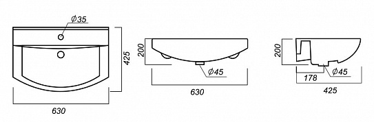 Раковина Sanita Luxe Best 65 BST65SLWB01