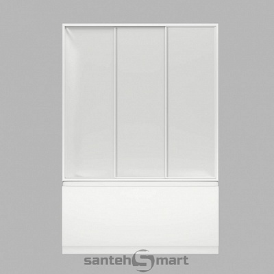 Шторка для ванны BAS Тесса 3 створки (пластик Вотер)