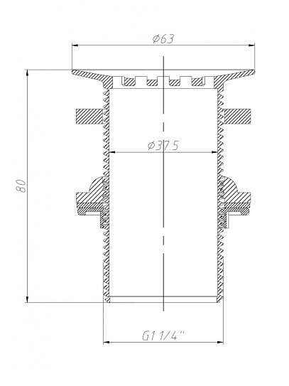 Выпуск для раковины ARROWHEAD 1-1/4" 80мм без перелива 740005