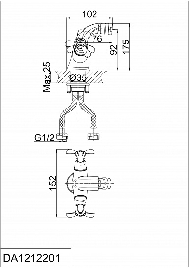 Смеситель для биде d&k hessen.Documenta Da1212201 хром