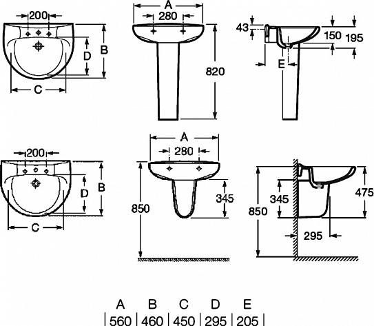 Раковина подвесная Roca Victoria 56x46 подвесная 32739300Y