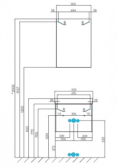 Зеркальный шкаф Aquaton Асти 50 белый 1A263302AX010