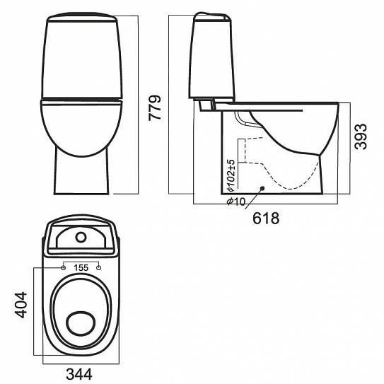 Унитаз-компакт Sanita Luxe Best Color Black (крышка микролифт) BSTSLCC06100522