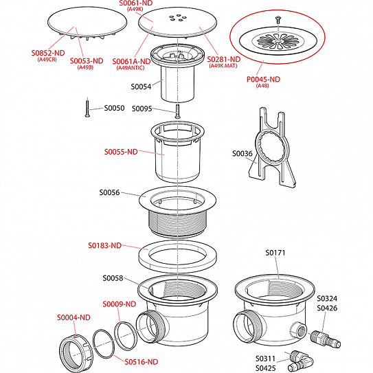 Сифон для поддона Alcaplast A49K d116 хром