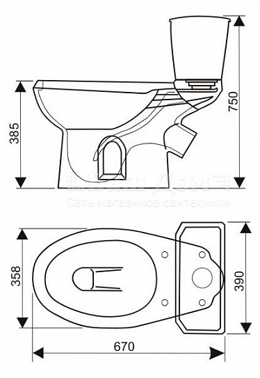Чаша унитаза Элисса Антивсплеск Оскольская керамика белая