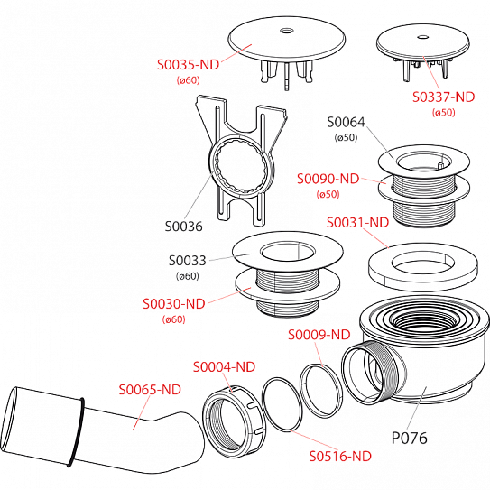 Сифон для душевого поддонa Alcaplast A471CR-60