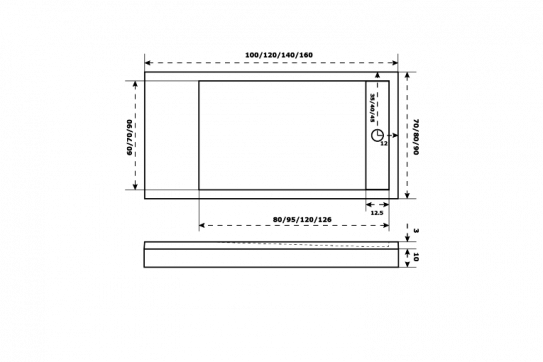 Поддон из литьевого мрамора Good Door Stella БЕЛЫЙ 1000x800