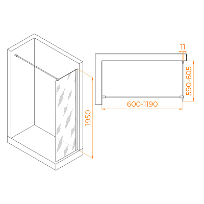Душевая перегородка RGW WA-002B 1000