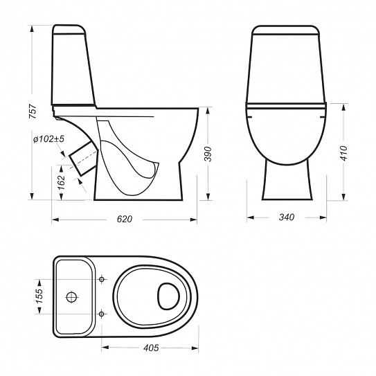 Унитаз-компакт Sanita Luxe Max (сиденье дюропласт, микролифт) MAXSLCC01040513