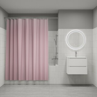 Штора для ванной, 200х180 см, полиэстер, розовый Iddis DW04P18i11