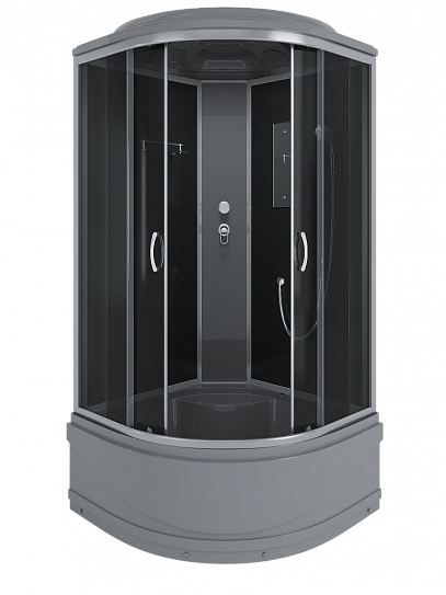 Душевая кабина угловая 100х100х215 ERLIT ER3510TP-C2-RUS_GRAY четверть круга высокий поддон