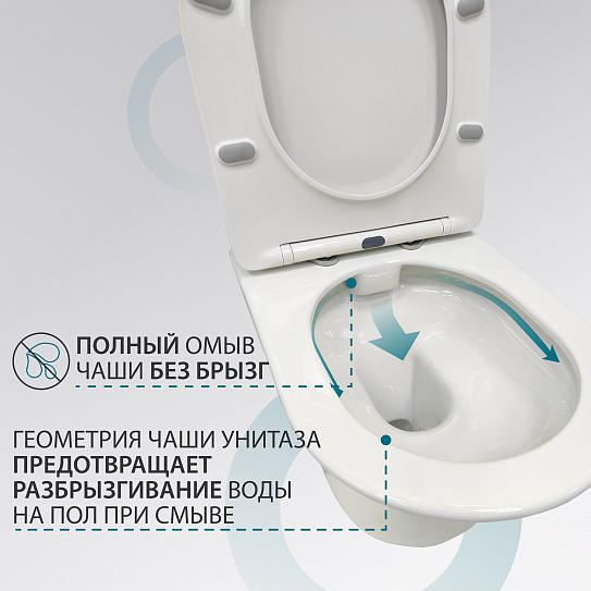 Унитаз подвесной MONTEREY COMPACT 7855N003-7152 сиденье дюропласт с микролифтом
