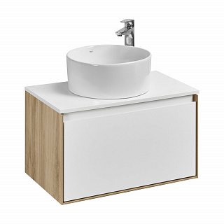 Тумба под раковину Aquaton Либерти 70 дуб эльвезия белый глянец 1A279801LYC70