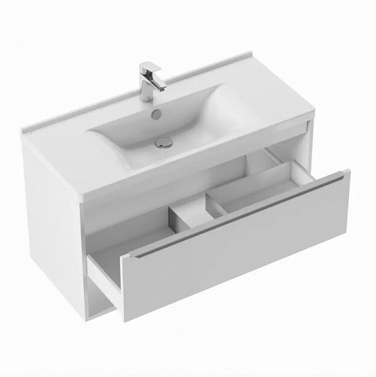 Тумба под раковину Aquaton Хоуп 100 1 створка Белый матовый 1A287401HP2B0 (под ум-к Миранда 100)