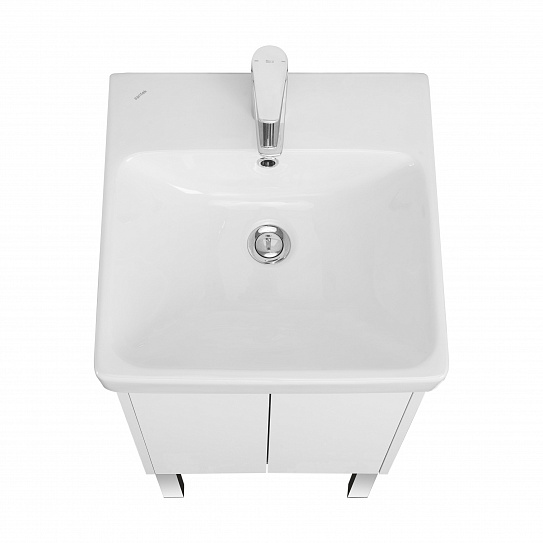 Тумба с раковиной AQUATON Сканди Doors 45 белый глянец/белый матовый 1A278701SD010