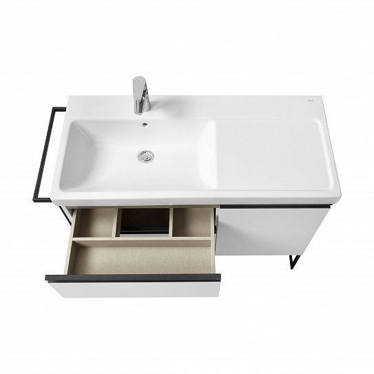 Тумба под раковину Roca Domi 100 белый глянец 2 ящика, левая A857477806