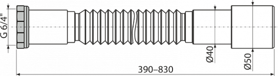 Гибкое соединение AlcaPlast A780 6/4" × 40/50 металл