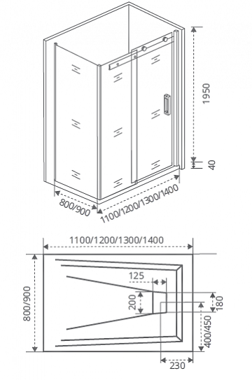 Боковое стекло Good Door Galaxy SP-90-C-CH