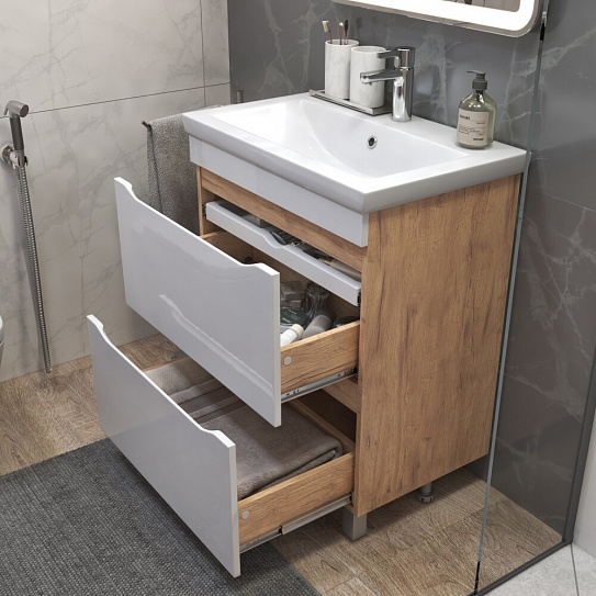 Тумба под раковину VIGO GRANI 700-0-2 дуб золотой (для раковины 124295)