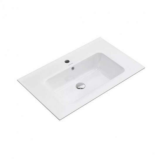 Раковина PIANO подвесная/мебельная 75 см, белая глянц. Pl.wb.75