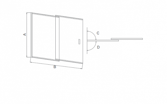 Шторка на борт ванны BAS SCREEN SL-100-C-CH (2 ств.сдвижная со скрытым доводчиком,стекло 4 мм)