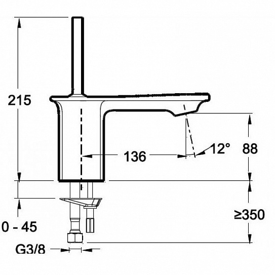 Смеситель для раковины Jacob Delafon Stance E14760-CP хром