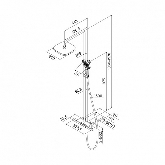 Душевая система с тропическим душем Iddis SpaHome SPHBLTKi06