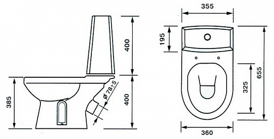 Унитаз-компакт Оскольская керамика Леда-Антивсплеск Премиум