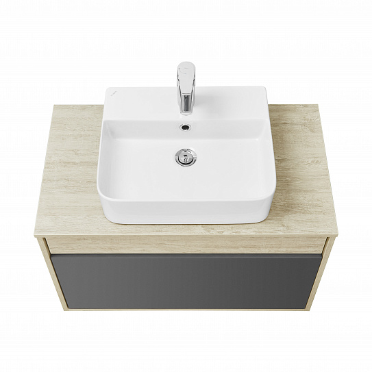 Тумба под накладную раковину Aquaton Лофт Урбан 80 серый графит, дуб орегон 1A247601LQX60