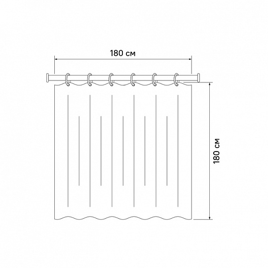 Штора для ванной комнаты Iddis Basic B58P118i11, 180*180см, полиэстер