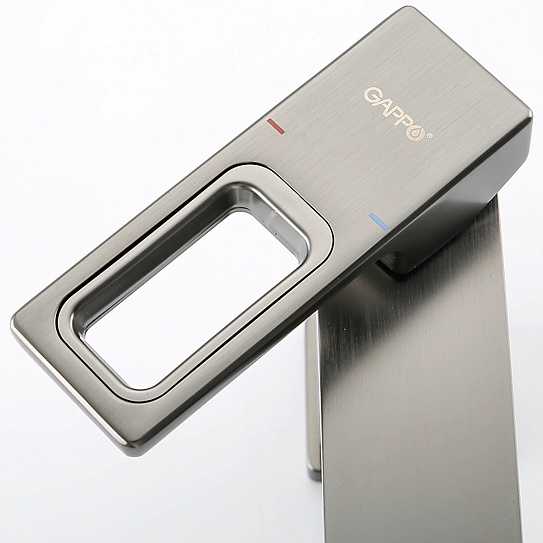 Смеситель для раковины Gappo G1017-9, оружейная сталь